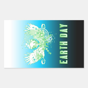 Sticker Rectangulaire jour des terres : arbre hi-fi