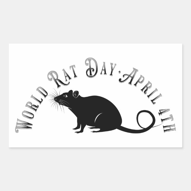 Sticker Rectangulaire Journée mondiale du rat (Devant)