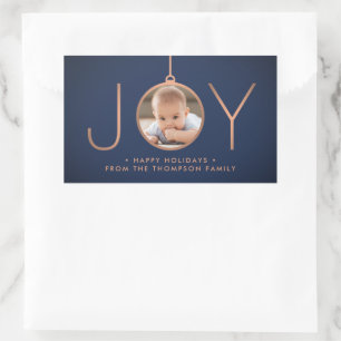Sticker Rectangulaire JOY Photo Marine Cuivre bleu Élégant Vacances Mode