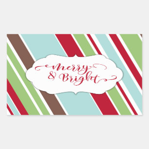 Sticker Rectangulaire Joyeuse et lumineuse typographie rouge avec les