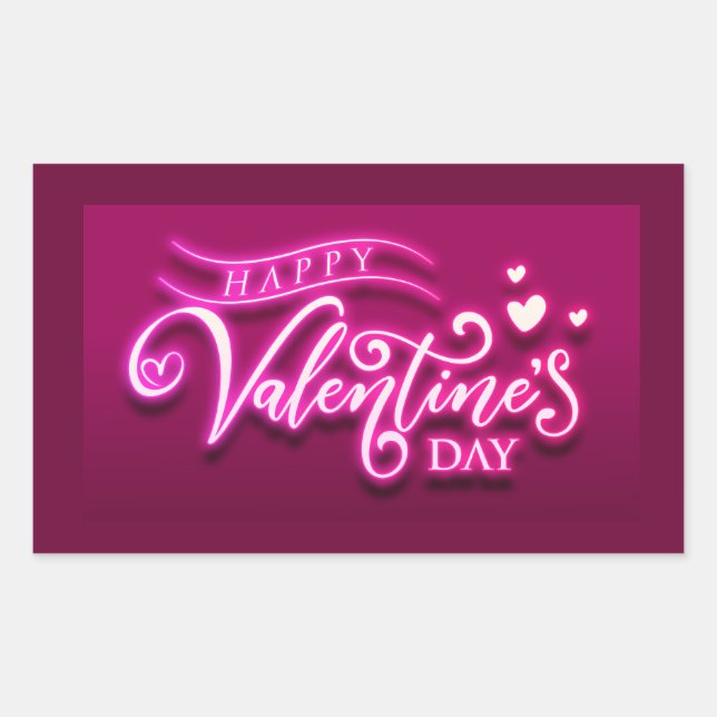 Sticker Rectangulaire Joyeuse Saint-Valentin (Devant)