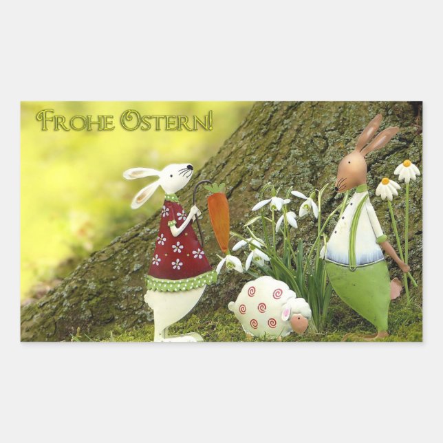 Sticker Rectangulaire Joyeuses Pâques (Devant)