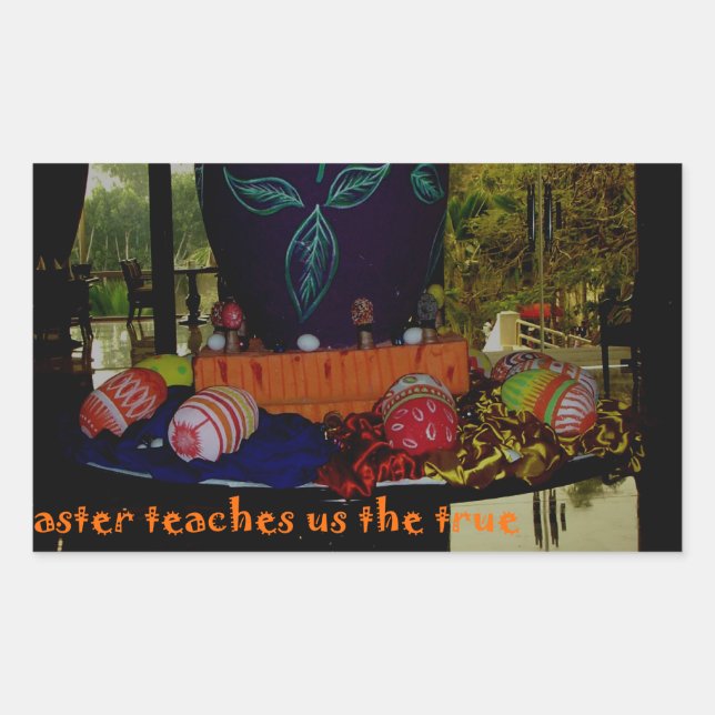Sticker Rectangulaire Joyeux Amour de Pâques Foi et souhaits d'espoir (Devant)