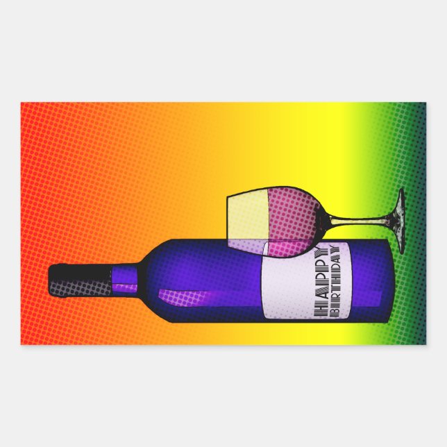 Sticker Rectangulaire joyeux anniversaire (Devant)