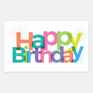Sticker Rectangulaire Joyeux anniversaire