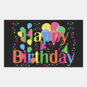 Sticker Rectangulaire Joyeux Anniversaire, meilleur design de célébratio