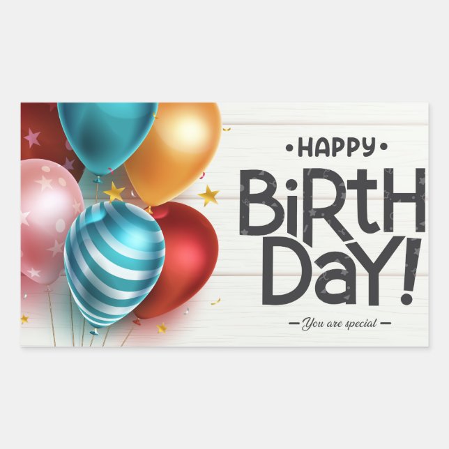 Sticker Rectangulaire Joyeux anniversaire ! Vous êtes spécial ! (Devant)