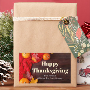 Sticker Rectangulaire Joyeux citrouilles de Thanksgiving personnalisées