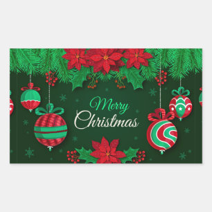 Sticker rectangulaire Joyeux Noël