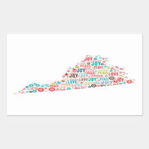 Sticker Rectangulaire Joyeux Noël de la Virginie