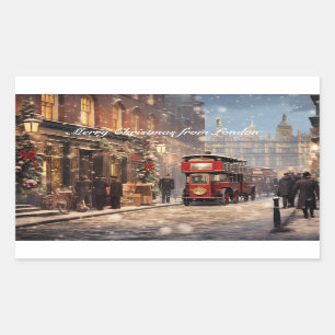 Sticker Rectangulaire Joyeux Noël depuis Londres