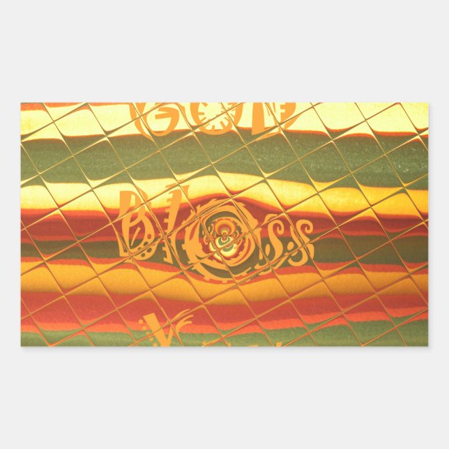 Sticker Rectangulaire Joyeux Noël Dieu Béni Vous Couleurs Design (Devant)