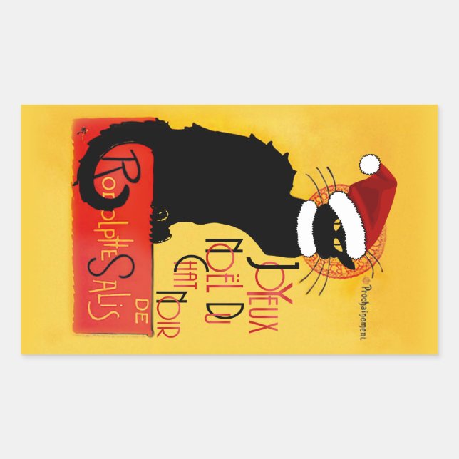 Sticker Rectangulaire Joyeux Noël Du Conversation Noir (Devant)