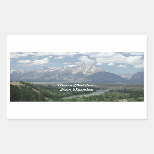 Sticker Rectangulaire Joyeux Noël du Wyoming