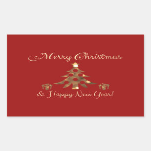 Sticker Rectangulaire Joyeux Noël et une bonne année !