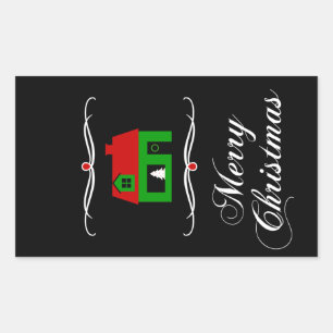 Sticker Rectangulaire joyeux noël (mod home)