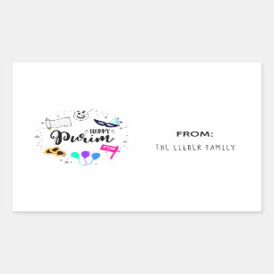 Sticker Rectangulaire Joyeux Purim