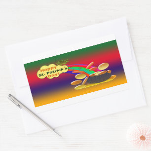 Sticker Rectangulaire Joyeux St. Patrick's Day Rainbow