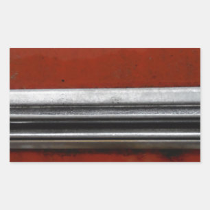 Sticker Rectangulaire Junk Yard vintage car, Red and Silver Old Paint