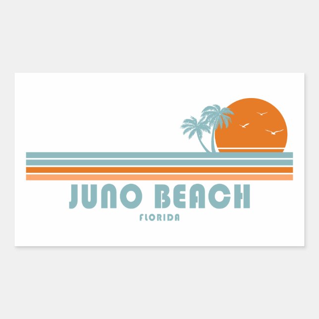 Sticker Rectangulaire Juno Beach Floride Sun Palm Trees (Devant)