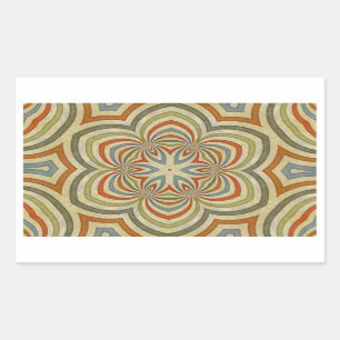 Sticker Rectangulaire Kaleidoscope de Fleur Étoile Mandala