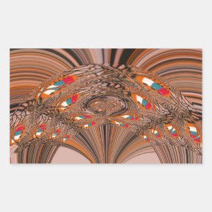 Sticker Rectangulaire Kaleidoscope noir africain Design d'impression