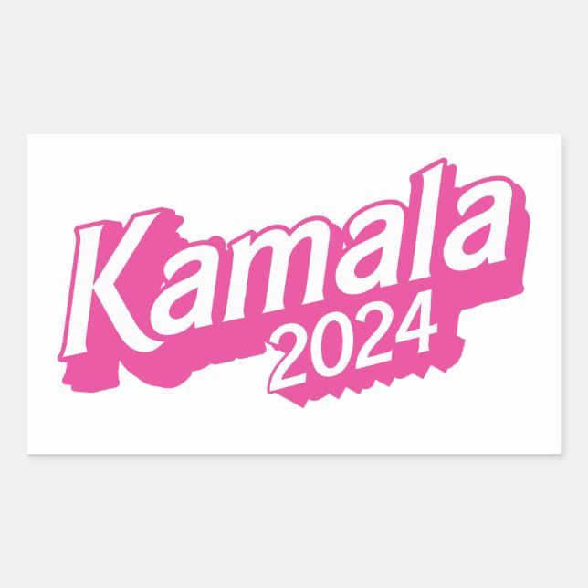 Sticker Rectangulaire Kamala 2024 rose (Devant)