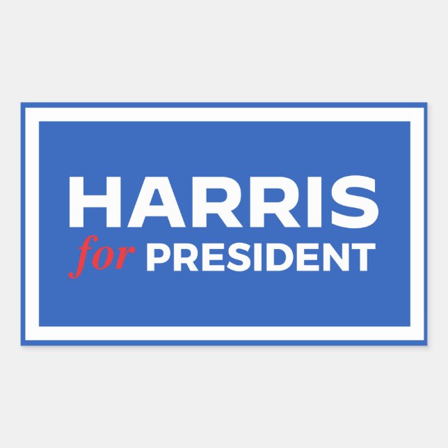 Sticker Rectangulaire Kamala Harris pour le président (Devant)