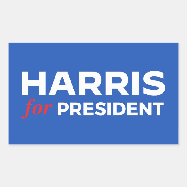 Sticker Rectangulaire Kamala Harris pour le président (Devant)