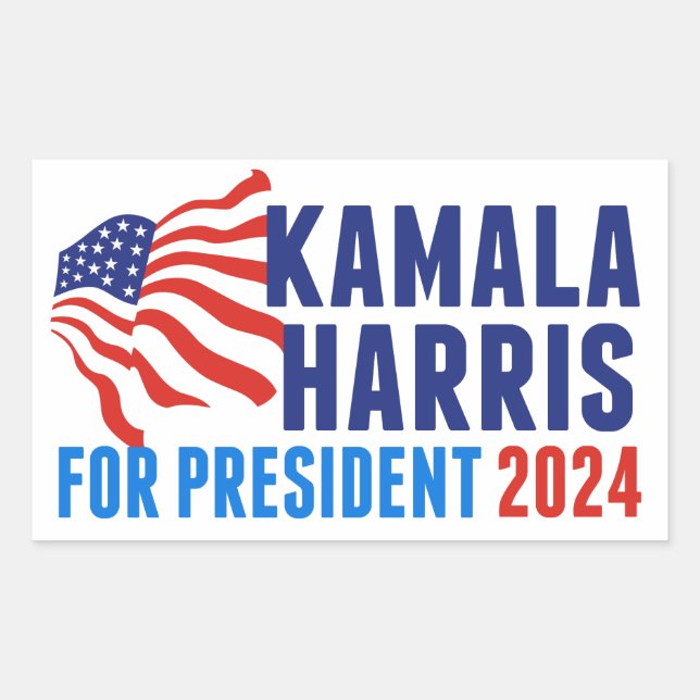 Sticker Rectangulaire Kamala Harris pour l'élection présidentielle de 20 (Devant)
