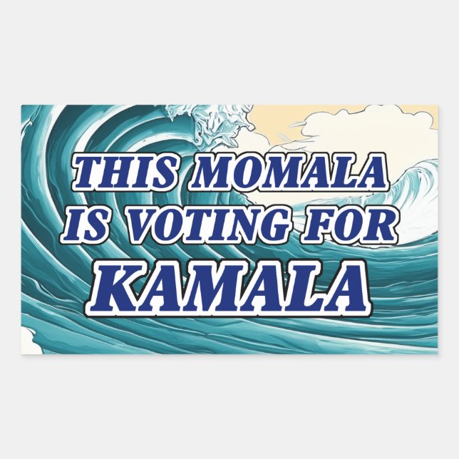 Sticker Rectangulaire Kamala Momala Vague bleue (Devant)