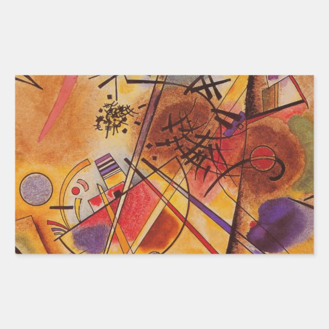 Sticker Rectangulaire Kandinsky Brown jaune bleu rouge (Devant)