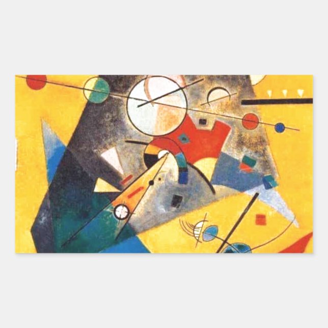 Sticker Rectangulaire Kandinsky Harmonie calme Art Abstrait (Devant)