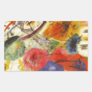 Sticker Rectangulaire Kandinsky Noir frappe la peinture Abstraite