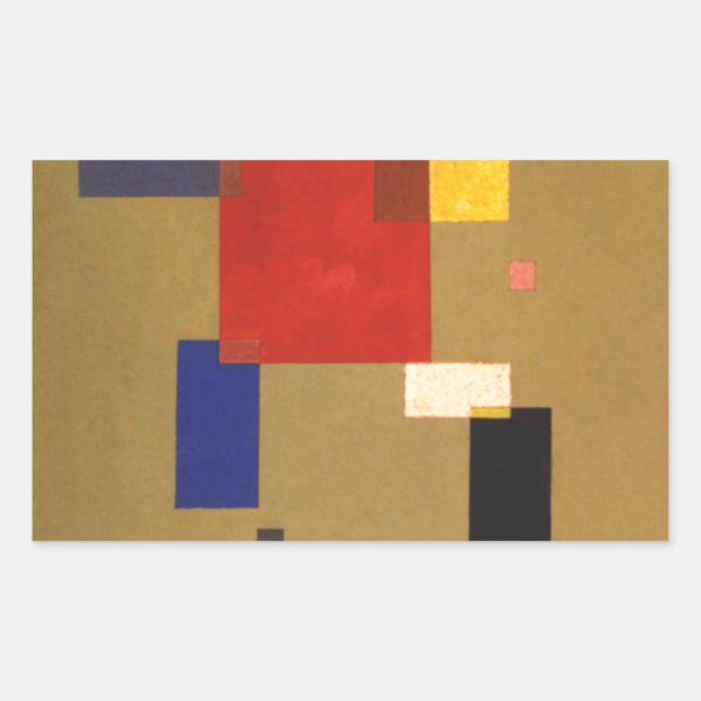 Sticker Rectangulaire Kandinsky Treize Rectangles peinture Abstraite (Devant)