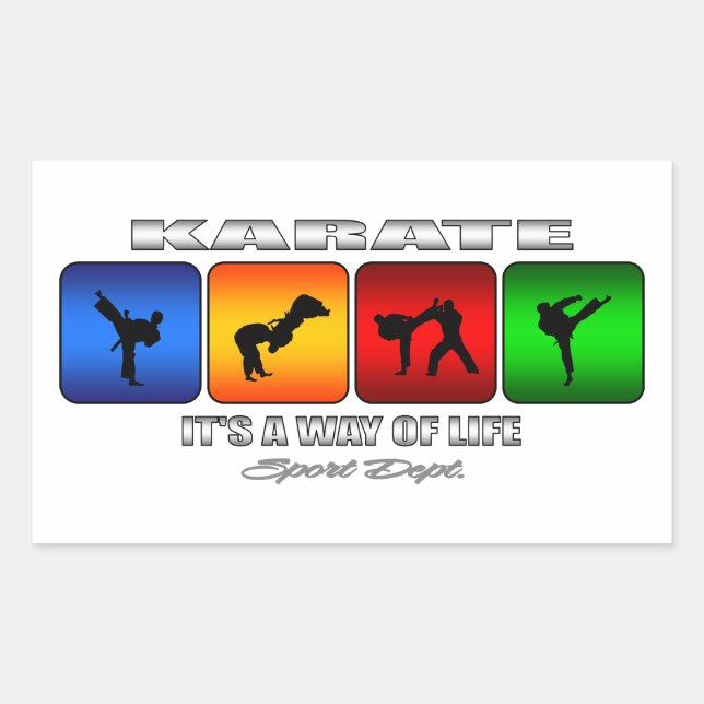 Sticker Rectangulaire Karaté cool C'Est Un Moyen De Vie (Devant)