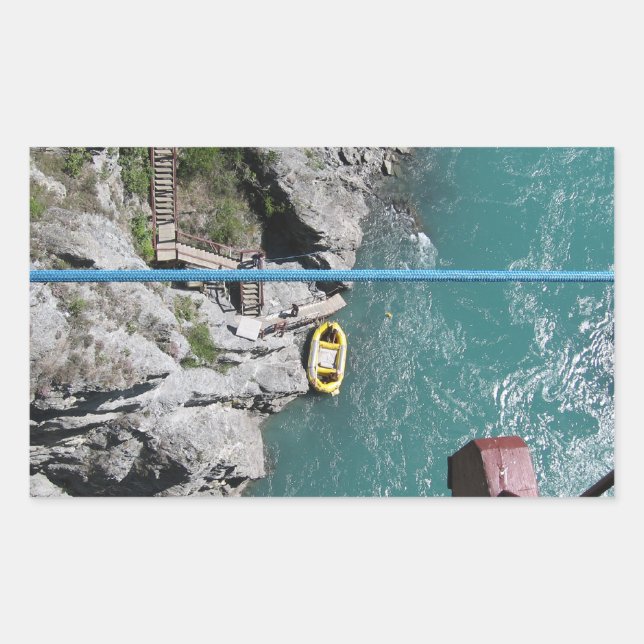 Sticker Rectangulaire Kawarau Bridge Bungy POV, Queenstown, Nouvelle-Zél (Devant)