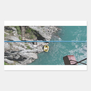Sticker Rectangulaire Kawarau Bridge Bungy POV, Queenstown, Nouvelle-Zél