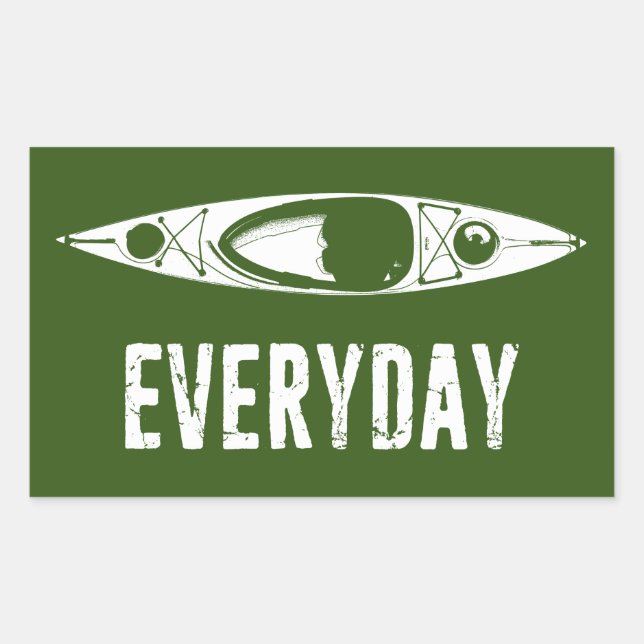 Sticker Rectangulaire Kayak tous les jours (Devant)