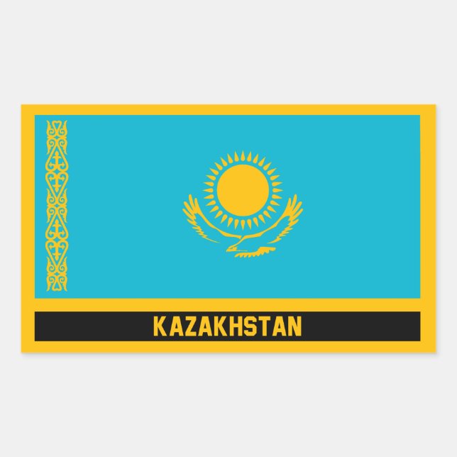 Sticker Rectangulaire Kazakhstan (Devant)
