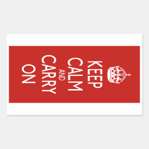 Sticker Rectangulaire Keep Calm and Carry