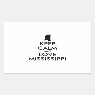 Sticker Rectangulaire KEEP CALM et LOVE MISSISSIPPI personnalisables