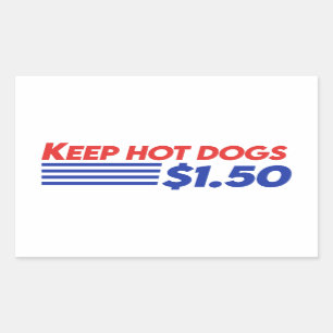 Sticker Rectangulaire Keep Hot Dogs $ 1.50 - Drôle Dit
