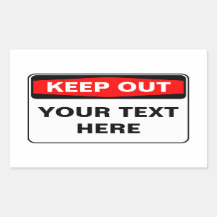 Sticker Rectangulaire KEEP OUT Sign, template, landscape version
