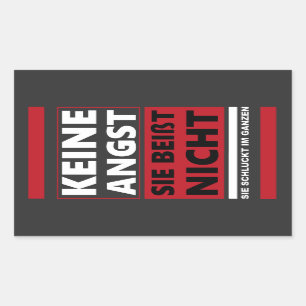 Sticker Rectangulaire Keine Angst, sie beisst nicht. Hund/Hunde