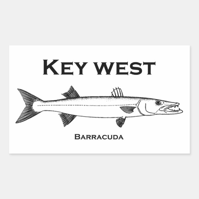 Sticker Rectangulaire Key West Barracuda (Devant)