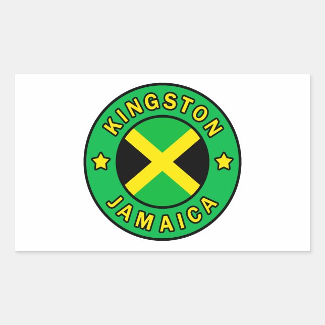 Sticker Rectangulaire Kingston Jamaïque (Devant)