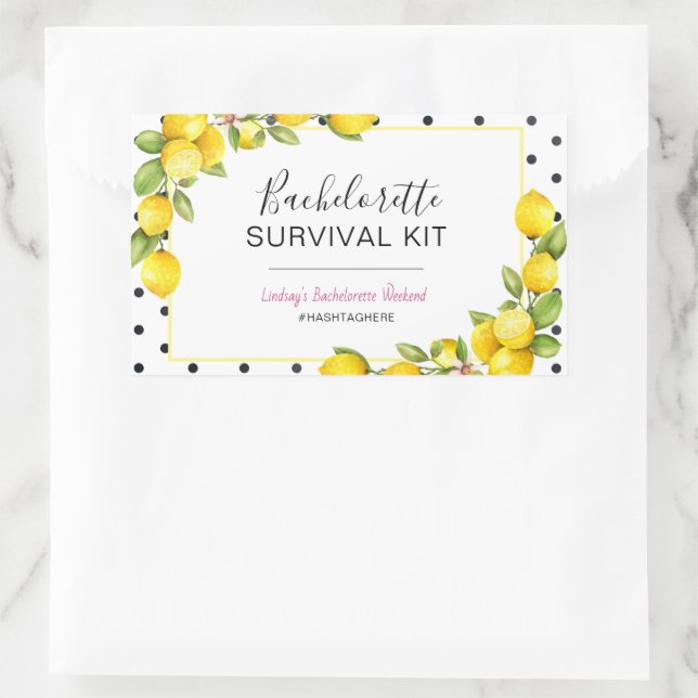 Sticker Rectangulaire Kit de survie au citron Squeeze principal (Sac)