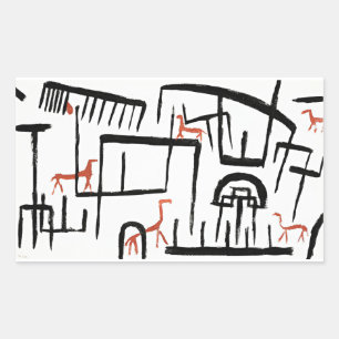 Sticker Rectangulaire Klee - Animaux dans un encolure Bâton rectangulair