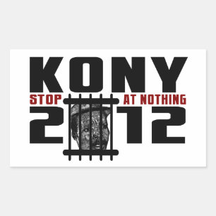 Sticker Rectangulaire Kony 2012 - Stop à Nothing